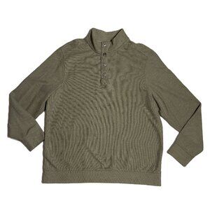 Tommy Bahama Henley Sweater Shirt Mens XL Mock Collar Pullover Ribbed Sweatshirt